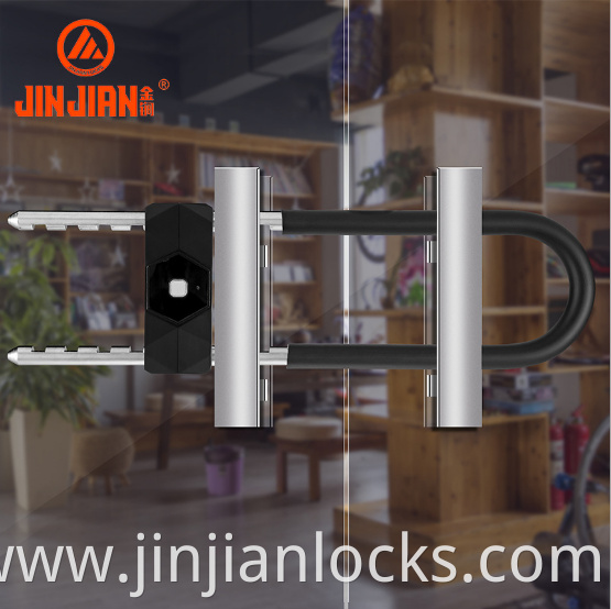 IP67 Aluminum alloy smart U lock with fingerprint and key feature for motorbike , glass door